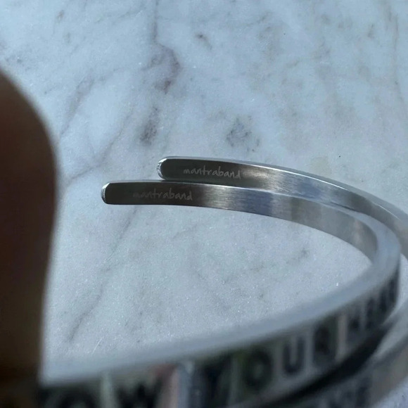 Mantraband Silver Bangle Bracelets - Picture 4 of 4
